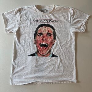 American Psycho Graphic T-shirt Men's L Bloody Patrick Bateman Tee Horror Movie